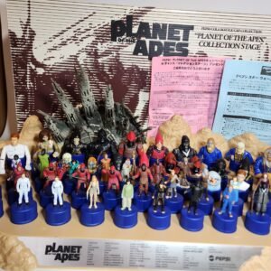 planet of the apes pepsi bottle cap collection full set + 10 big figures stage, box papers japan